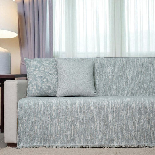 Cotone Armchair Throw Chenille 180x170cm Petrol Blue
