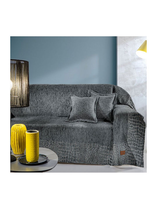 Guy Laroche Opium Ριχτάρι Πολυθρόνας Chenille 180x150εκ. Anthracite 1133030225020