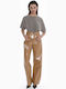 Women's Fabric Trousers Caramel