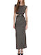 Maxi Abendkleid Metallic
