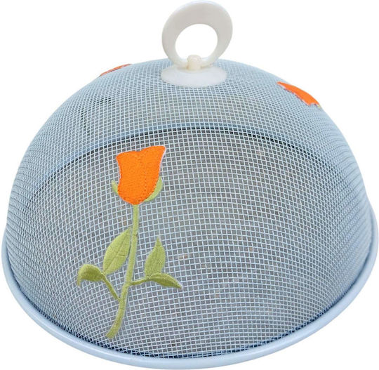 Lebensmittelabdeckungen Schutzgitter Grau Durchmesser 24cm Bestickte Blume