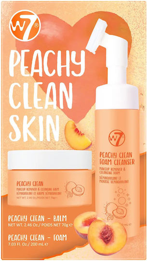 W7 Cosmetics Peachy Clean Skin Duo Σετ Περιποίησης για Καθαρισμό Προσώπου 2τμχ