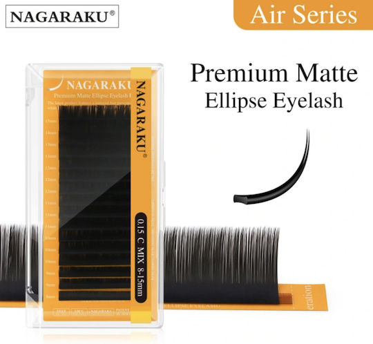 Nagaraku Air Series Double Tips Ellipse Eyelash Extension 0.20d Mix 8-15mm