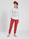Muydemi Set Pijamale pentru Femei Red