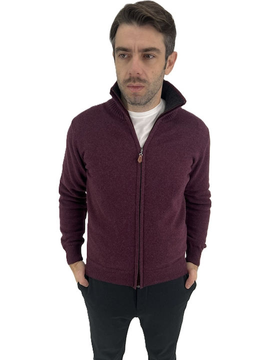 Cardigan pentru Bărbați Burgundy