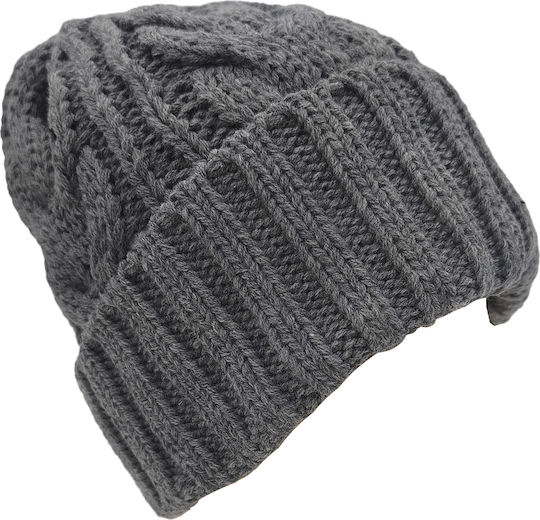 Beanie Unisex Beanie with Knit in Gray color