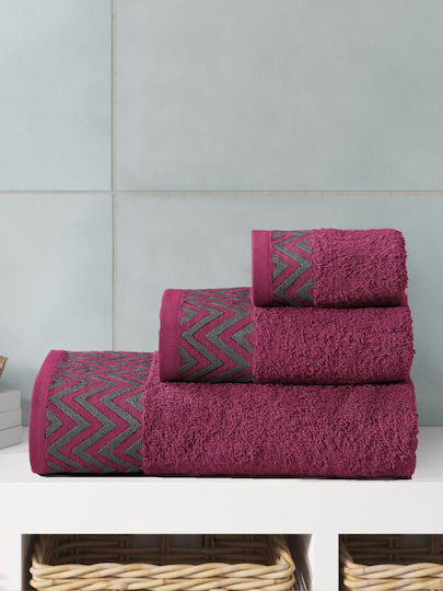 3-tlg. Set Badetücher Bordeaux Gewicht 480gr/m²