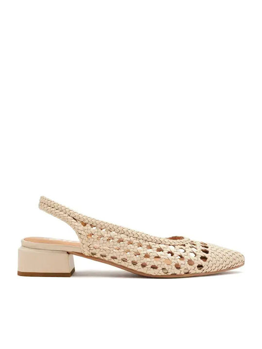Gioseppo Leder Pumps mit flachem Absatz Weiß