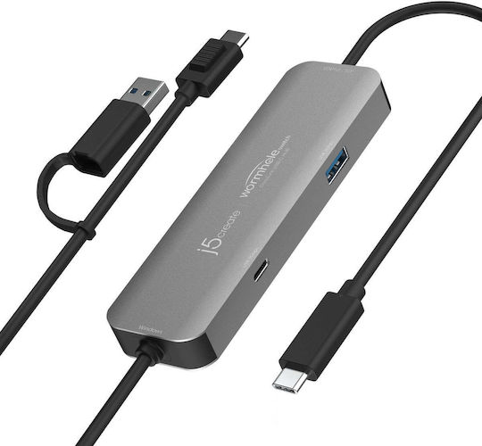 J5create Hub 2 Anschlüsse mit USB-C Verbindung