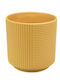 'groove' Planter Ceramic Yellow 10x10x10cm.
