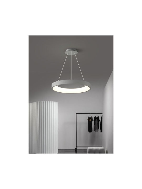 ArkoLight Κρεμαστό Φωτιστικό Γκρι LED με Ρυθμιζόμενο Λευκό Φως 50x50εκ.