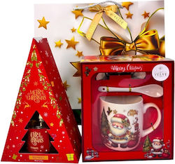 Weihnachtsaccessoires Freude Paket Raumduft Keramikbecher Teller Löffel Geschenk-Set In Geschenktasche Rote