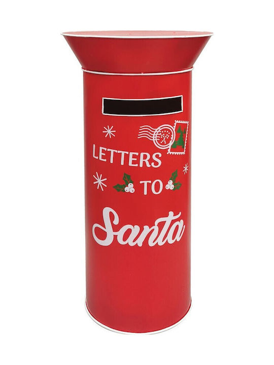 Christmas Metal Mailbox Red 39.3 X 39.3 X 80.7 H Cm