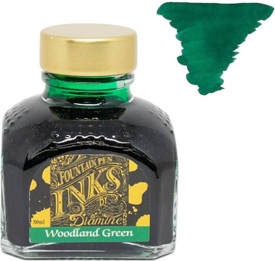 Diamine Cerneală Verde Woodland Pentru Stilou 80ml Sticlă 700987827965