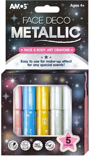 Amos Gesicht- und Körper-Make-up 5 Metallische Farben Fdm10p5
