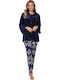 Pastunette Winter Women's Robe Navy Blue