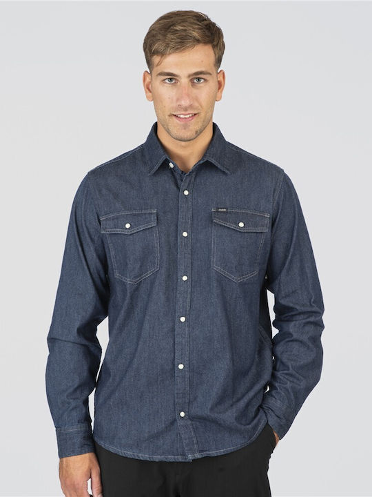 Plus Size Cu mânecă lungă Cămașă Denim