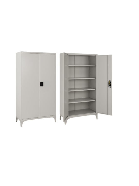 Double-Leaf Metallic Galvanized Cabinet with Locking Capability 90x45x190 cm