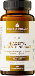 MCS Formulas Pure N-Acetyl-L-Cysteine (NAC) 600mg 60 Φυτικές Κάψουλες