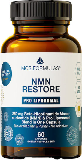 MCS Formulas NMN Restore Pro Липозомен 250mg Специална Хранителна Добавка 60 Капсули