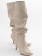 Leather Women's Boots Beige