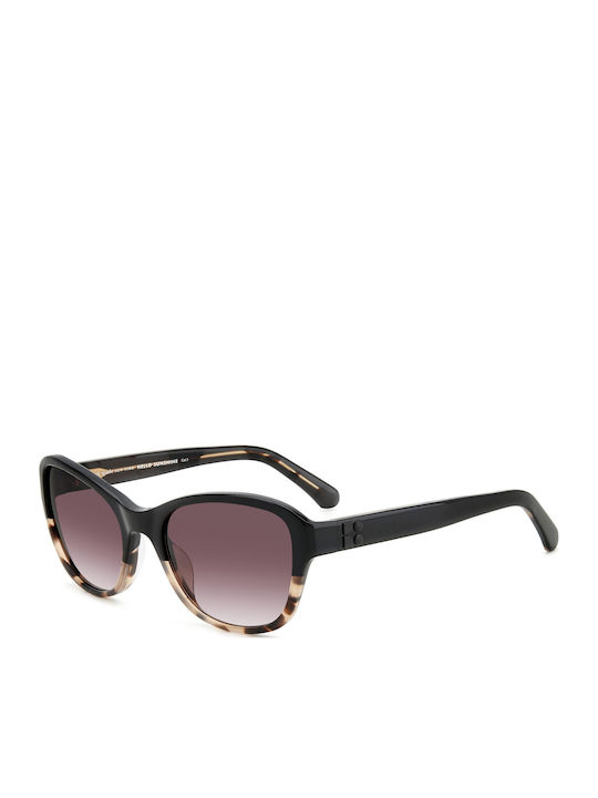 Kate Spade Women's Sunglasses with Brown Tartaruga Plastic Frame and Purple Gradient Lens
