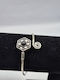 Silver Plated Bracelet Black Tourmaline Openable Handmade Jewelry
