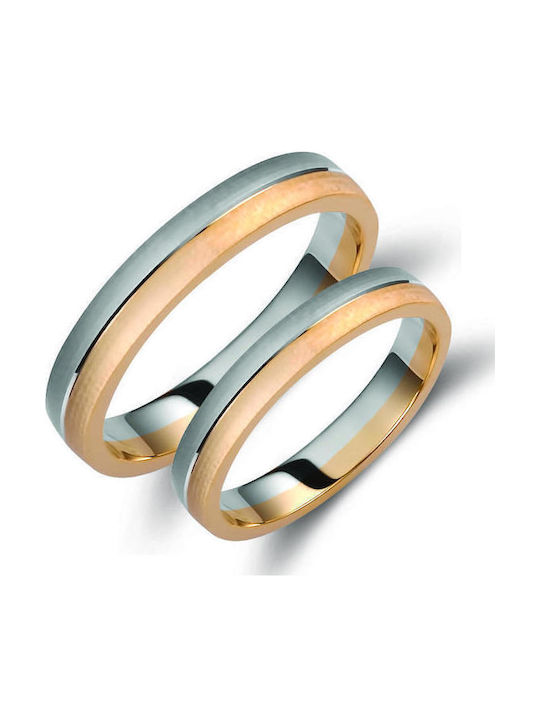 Valauro – Bicolour 9K Gold Wedding Rings Thickness 3.50mm