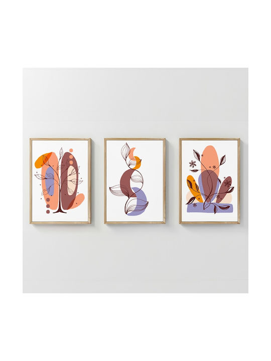 Pakketo Viora Threefold Painting Oil Painting Wooden 33x48cm