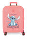 Disney Stitch Children's Cabin Travel Suitcase Hard Orange with 4 Wheels Height 55cm
