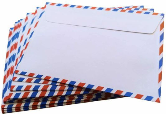 Set Umschläge Korrespondenz mit Aufkleber 25Stück 11.4x16.2cm in Rot Farbe