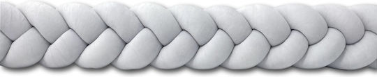 Crib Bumpers Braided Inside Light Grey 15x200cm