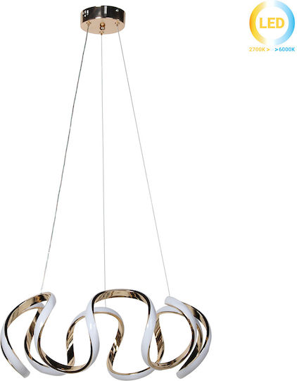 Keskor Κρεμαστό Φωτιστικό Χρυσό LED 50x50x19εκ.
