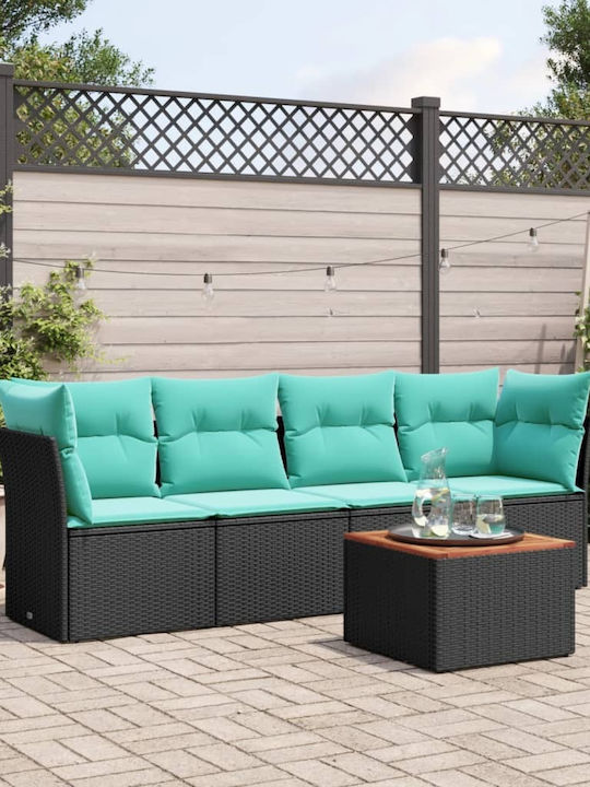 Canapea Cu Patru Locuri De Exterior Din Rattan Cu Perne 55x55x69cm