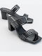 Mules from Patent Leather with Heel in Black Color