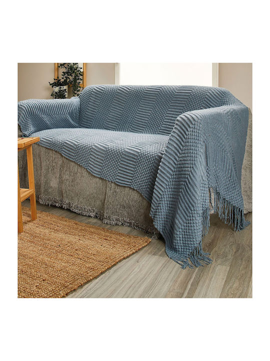 Whitegg Kb135 Fleece Blanket for Sofa with Frin...