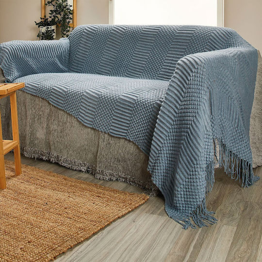 Whitegg Cuvertură Pentru Canapea 2 Locuri Polar Fleece 130x230 cm Albastră 130/230