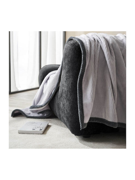 Gofis Home Polar Armchair Throw Two Sides Jacquard 180x180cm Fog Gray 109/01