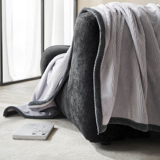 Gofis Home Polar Armchair Throw Two Sides Jacquard 180x180cm Fog Gray 109/01