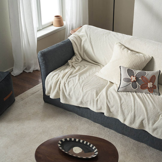 Gofis Home Cinnabar Ριχτάρι Πολυθρόνας Δύο 'Οψεων Fleece 180x180εκ. Cinnabar Ecru 115/05