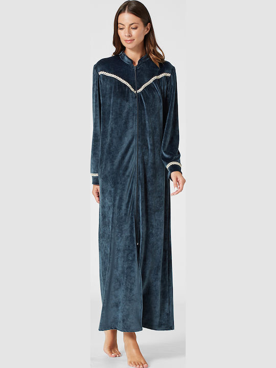 Pen-ky Winter Women's Robe Blue