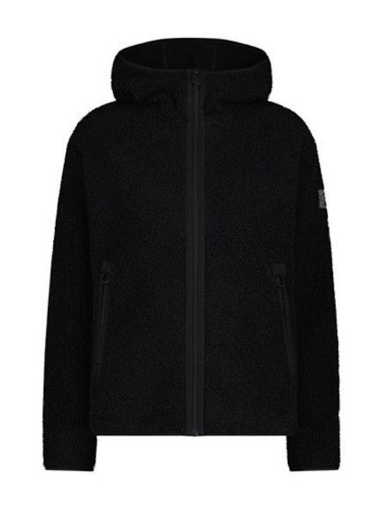 Fleece Women's Cardigan in Black Color