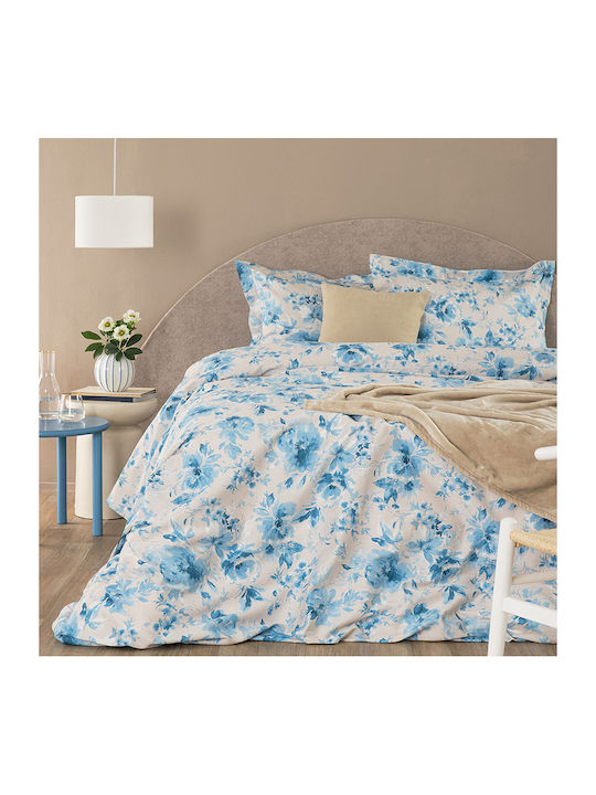 Palamaiki Duvet Cover Set Cotton Satin Queen wi...