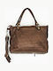 Leather Women's Shoulder Handbag Brown