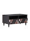 vidaXL Rectangular Central Coffee Table Solid Wood with Drawers Multicolour M80x54x40cm