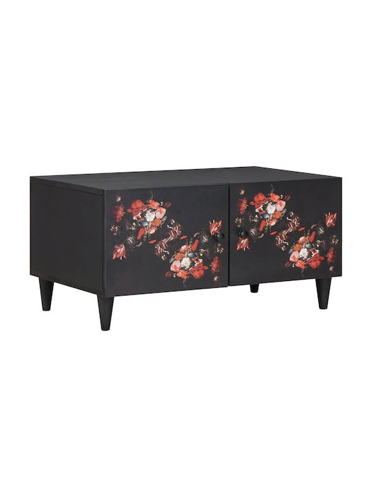 Rectangular Central Coffee Table Made of Solid Wood Multicolour M80xL50xH40cm