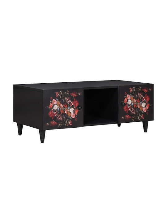 Rectangular Central Coffee Table Made of Solid Wood Multicolour M100xL54xH40cm