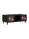 Rectangular Central Coffee Table Made of Solid Wood Multicolour M100xL54xH40cm