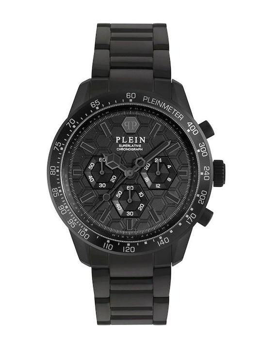 Philipp Plein Pleinmeter Superlative Men's Watch Battery with Black Metal Bracelet