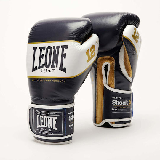 Leone 1947 Boxhandschuhe Leder für Kampf Blau